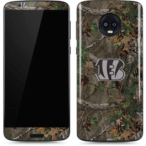 NFL Cincinnati Bengals Realtree Xtra Green Camo Moto G6 Skin