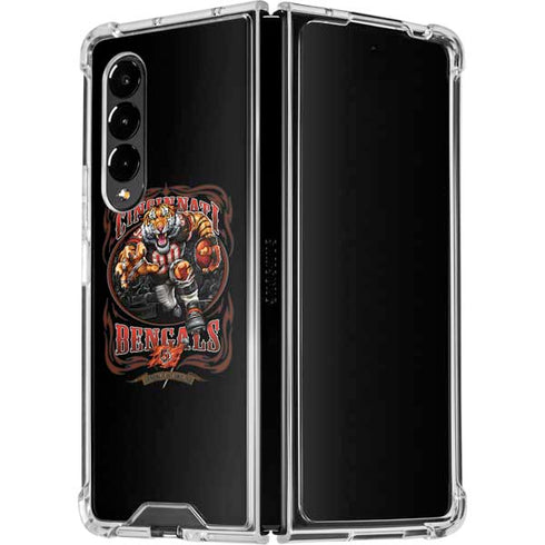 Liquid Blue NFL Cincinnati Bengals Running Back Galaxy Z Fold4 5G Clear Case