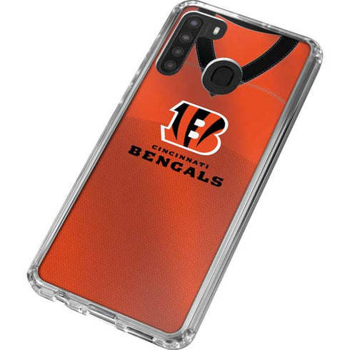NFL Cincinnati Bengals Team Jersey Galaxy A21 Clear Case