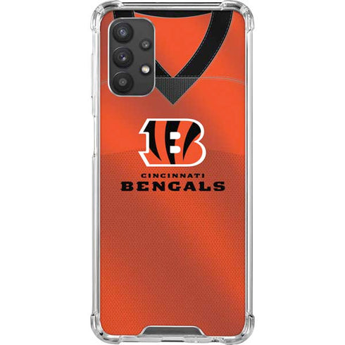 NFL Cincinnati Bengals Team Jersey Galaxy A32 5G Clear Case