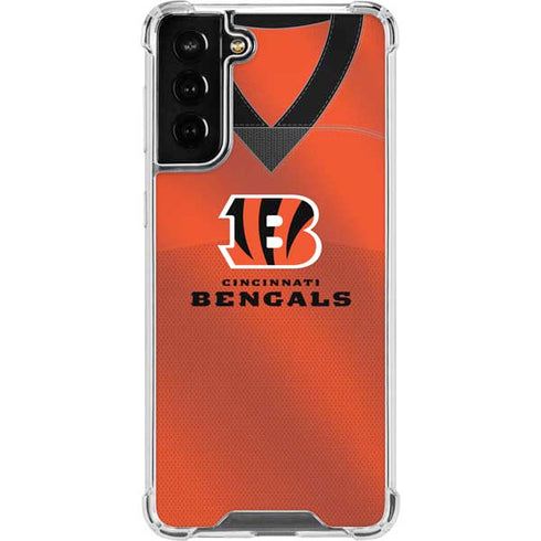 NFL Cincinnati Bengals Team Jersey Galaxy S21 FE Clear Case