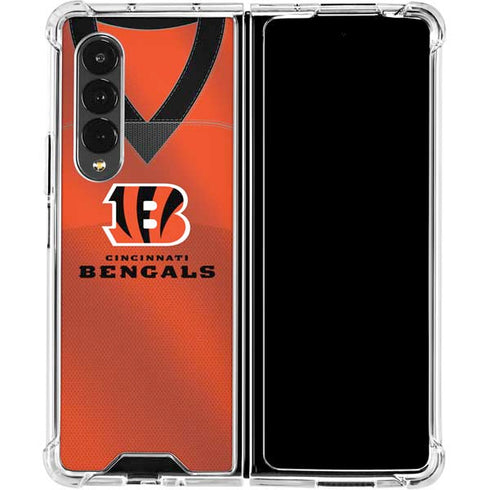 NFL Cincinnati Bengals Team Jersey Galaxy Z Fold4 5G Clear Case