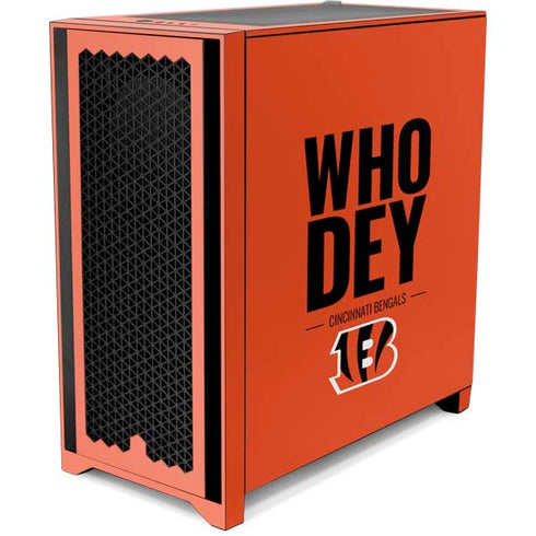 NFL Cincinnati Bengals Team Motto Corsair 4000D Tempered Glass Mid-Tower ATX Case Skin
