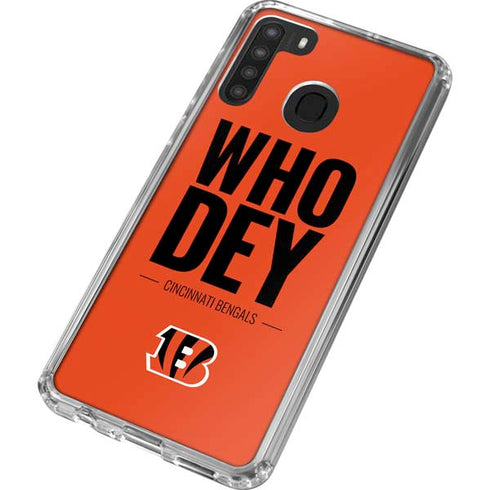 NFL Cincinnati Bengals Team Motto Galaxy A21 Clear Case