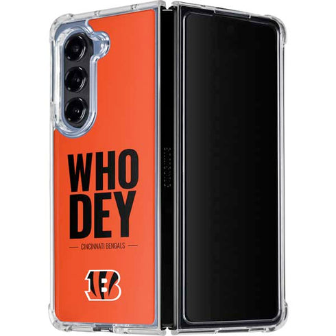NFL Cincinnati Bengals Team Motto Galaxy Z Fold5 5G Clear Case