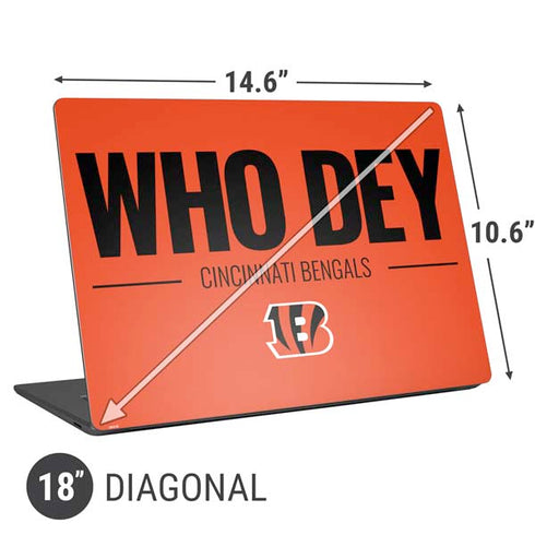 NFL Cincinnati Bengals Team Motto Universal Laptop 18in (14.6 x 10.6in) Skin