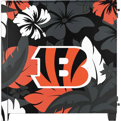 NFL Cincinnati Bengals Tropical Print Corsair 4000D Tempered Glass Mid-Tower ATX Case Skin