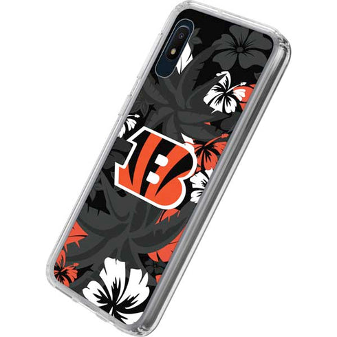 NFL Cincinnati Bengals Tropical Print Galaxy A10e Clear Case
