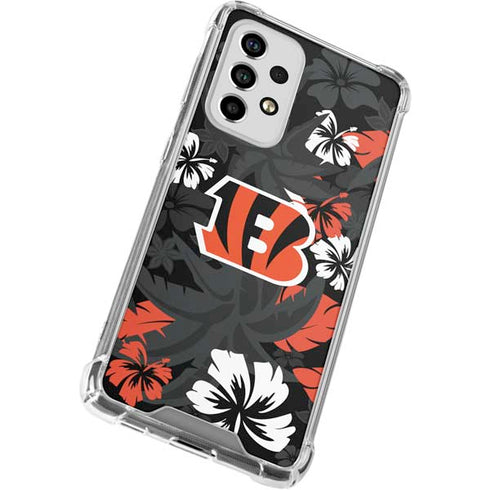 NFL Cincinnati Bengals Tropical Print Galaxy A53 5G Clear Case