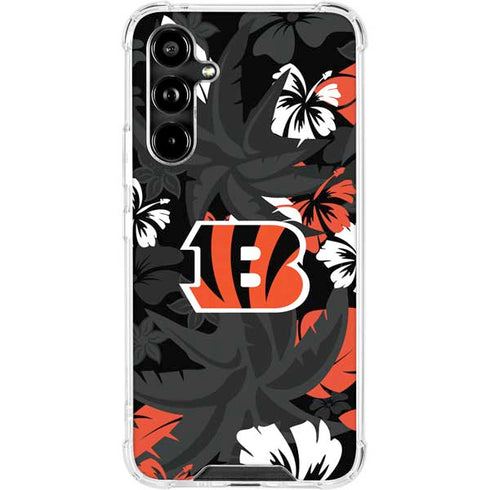 NFL Cincinnati Bengals Tropical Print Galaxy A54 5G Clear Case