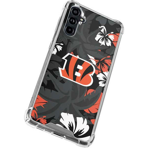 NFL Cincinnati Bengals Tropical Print Galaxy A54 5G Clear Case