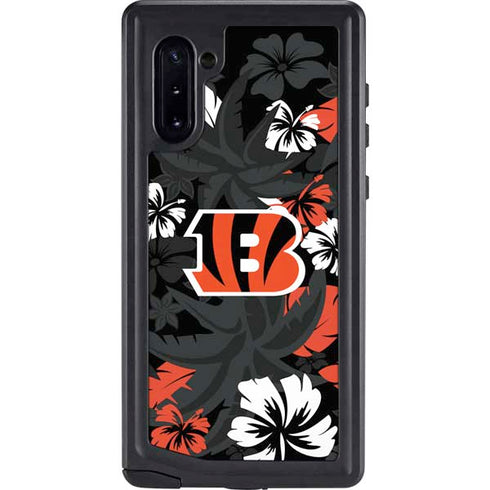 NFL Cincinnati Bengals Tropical Print Galaxy Note 10 Waterproof Case