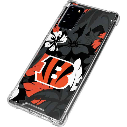 NFL Cincinnati Bengals Tropical Print Galaxy Note20 5G Clear Case
