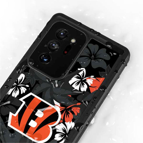 NFL Cincinnati Bengals Tropical Print Galaxy Note20 Ultra 5G Waterproof Case
