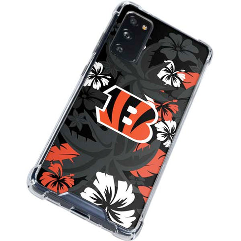 NFL Cincinnati Bengals Tropical Print Galaxy S20 FE Clear Case
