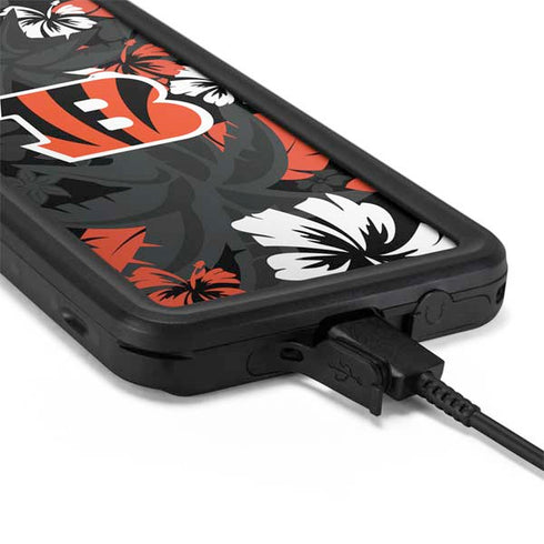 NFL Cincinnati Bengals Tropical Print Galaxy S20 Plus Waterproof Case