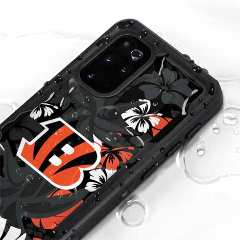NFL Cincinnati Bengals Tropical Print Galaxy S20 Plus Waterproof Case
