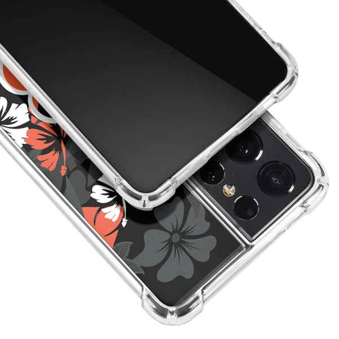 NFL Cincinnati Bengals Tropical Print Galaxy S21 Ultra 5G Clear Case