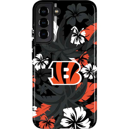 NFL Cincinnati Bengals Tropical Print Galaxy S22 Plus Pro Case