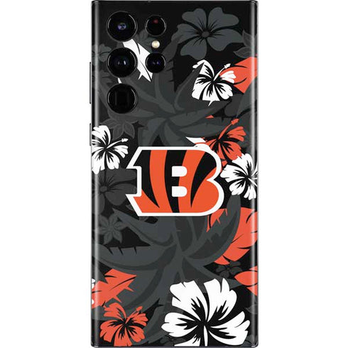 NFL Cincinnati Bengals Tropical Print Galaxy S22 Ultra Skin