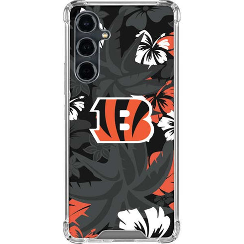 NFL Cincinnati Bengals Tropical Print Galaxy S23 FE Clear Case