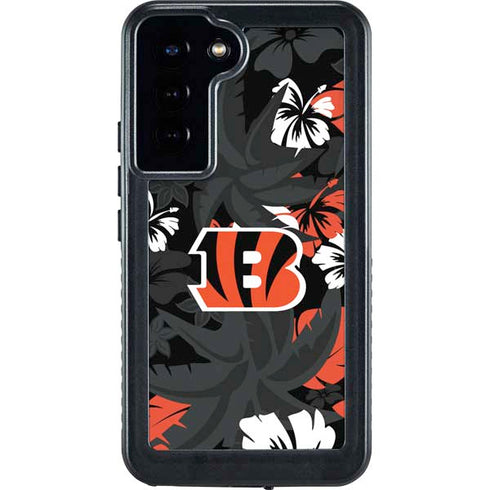 NFL Cincinnati Bengals Tropical Print Galaxy S23 Plus Waterproof Case