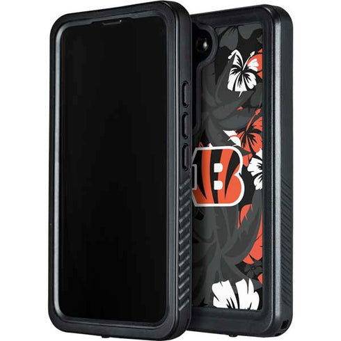 NFL Cincinnati Bengals Tropical Print Galaxy S23 Plus Waterproof Case