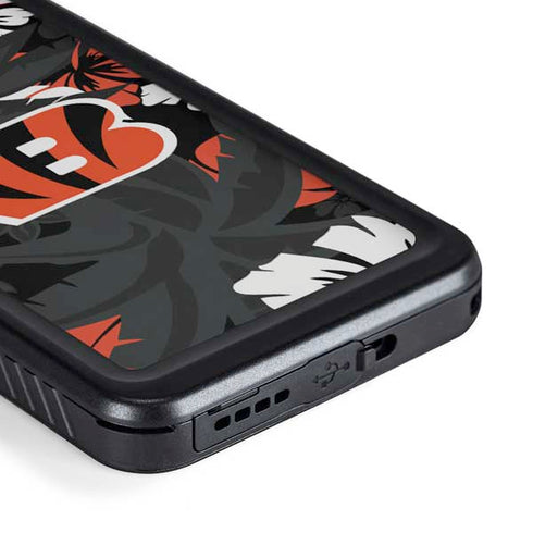 NFL Cincinnati Bengals Tropical Print Galaxy S23 Waterproof Case
