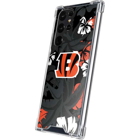 NFL Cincinnati Bengals Tropical Print Galaxy S24 Ultra Clear Case