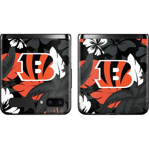 NFL Cincinnati Bengals Tropical Print Galaxy Z Flip Skin