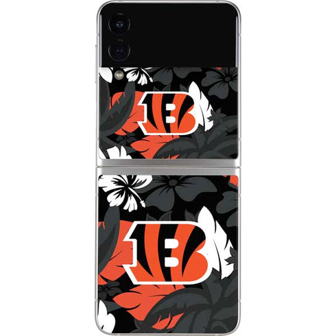 NFL Cincinnati Bengals Tropical Print Galaxy Z Flip3 5G Skin