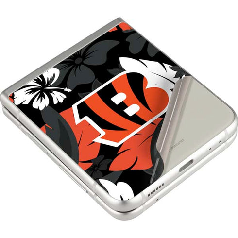 NFL Cincinnati Bengals Tropical Print Galaxy Z Flip3 5G Skin
