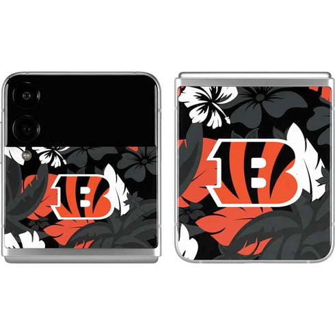 NFL Cincinnati Bengals Tropical Print Galaxy Z Flip4 5G Skin