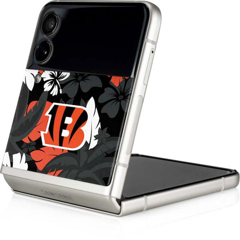 NFL Cincinnati Bengals Tropical Print Galaxy Z Flip4 5G Skin