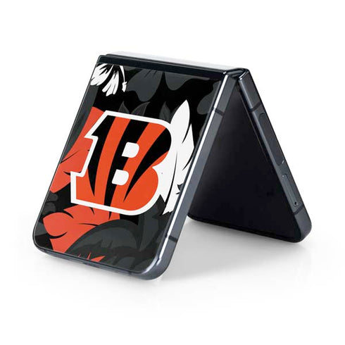 NFL Cincinnati Bengals Tropical Print Galaxy Z Flip5 5G Skin