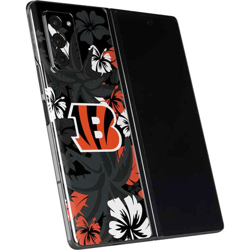 NFL Cincinnati Bengals Tropical Print Galaxy Z Fold2 5G Skin
