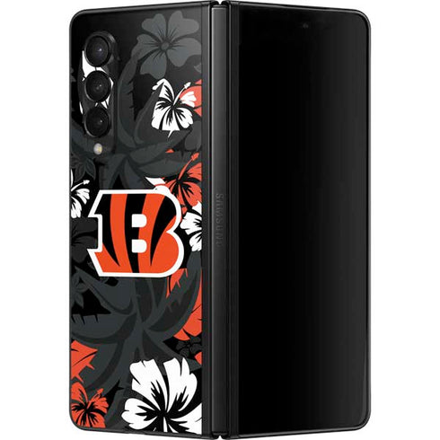 NFL Cincinnati Bengals Tropical Print Galaxy Z Fold3 5G Skin