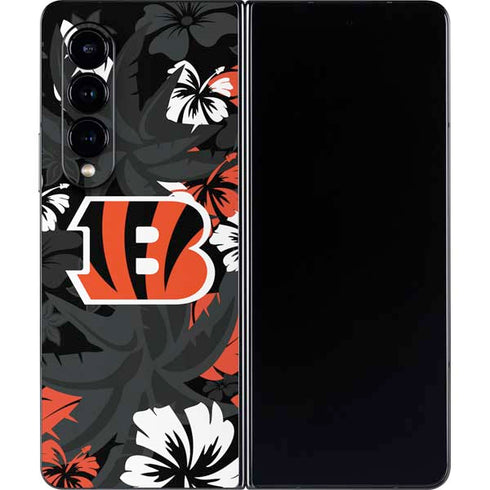 NFL Cincinnati Bengals Tropical Print Galaxy Z Fold4 5G Skin
