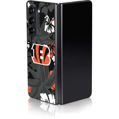 NFL Cincinnati Bengals Tropical Print Galaxy Z Fold5 5G Skin