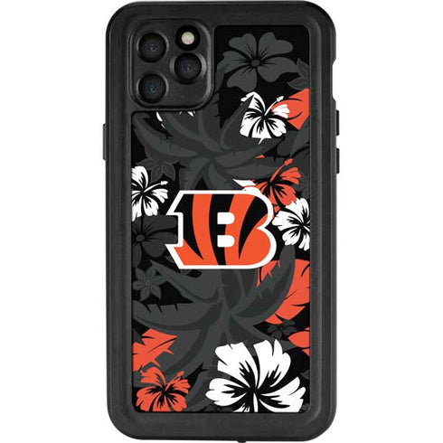 NFL Cincinnati Bengals Tropical Print iPhone 11 Pro Max Waterproof Case