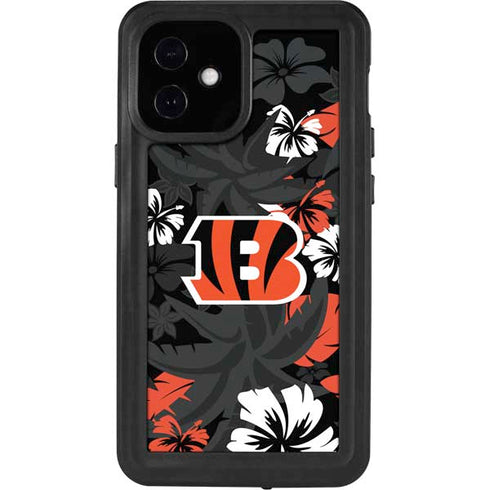 NFL Cincinnati Bengals Tropical Print iPhone 12 Mini Waterproof Case
