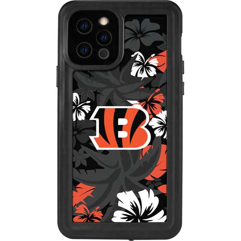 NFL Cincinnati Bengals Tropical Print iPhone 12 Pro Waterproof Case