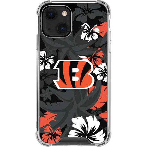 NFL Cincinnati Bengals Tropical Print iPhone 13 Clear Case