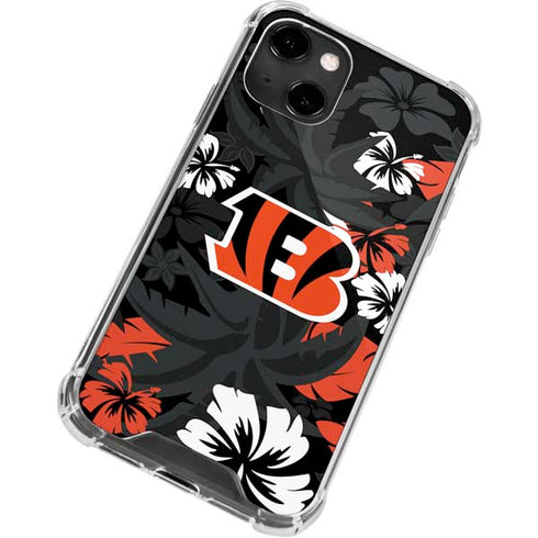 NFL Cincinnati Bengals Tropical Print iPhone 14 Clear Case
