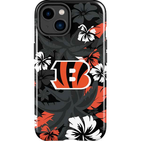 NFL Cincinnati Bengals Tropical Print iPhone 15 Plus Impact Case