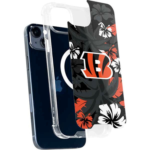NFL Cincinnati Bengals Tropical Print iPhone 15 Plus MagSafe Case