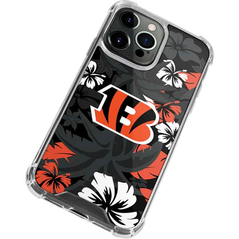 NFL Cincinnati Bengals Tropical Print iPhone 15 Pro Clear Case
