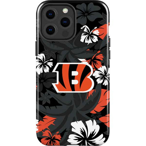 NFL Cincinnati Bengals Tropical Print iPhone 15 Pro Max Impact Case