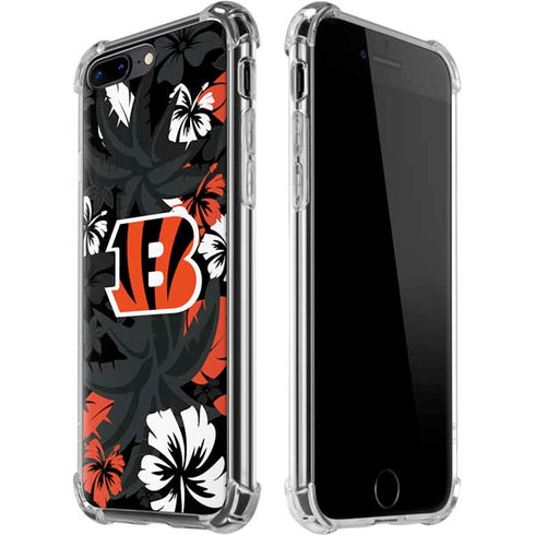 NFL Cincinnati Bengals Tropical Print iPhone 7/8 Plus Clear Case