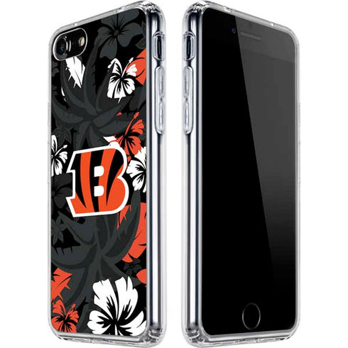 NFL Cincinnati Bengals Tropical Print iPhone SE (2nd & 3rd Gen) Clear Case